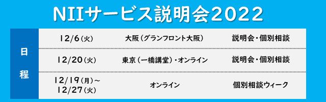 NIIサービス説明会2022