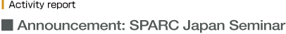 Announcement: SPARC Japan Seminar
